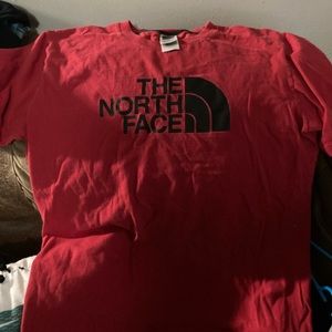 Red north face tee